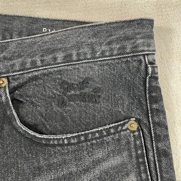 YSL SAINT LAURENT Paris Distressed Slim Fit Jeans Men 32x35 Charcoal Japanese